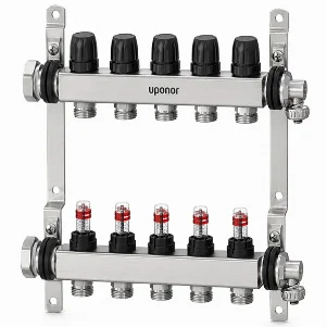 Коллекторная группа Uponor Vario S FM Ø 1"×3/4" EK - 2 контура (с расходомерами)